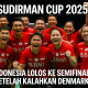 Tim bulu tangkis Indonesia rayakan kemenangan semifinal Sudirman Cup 2025